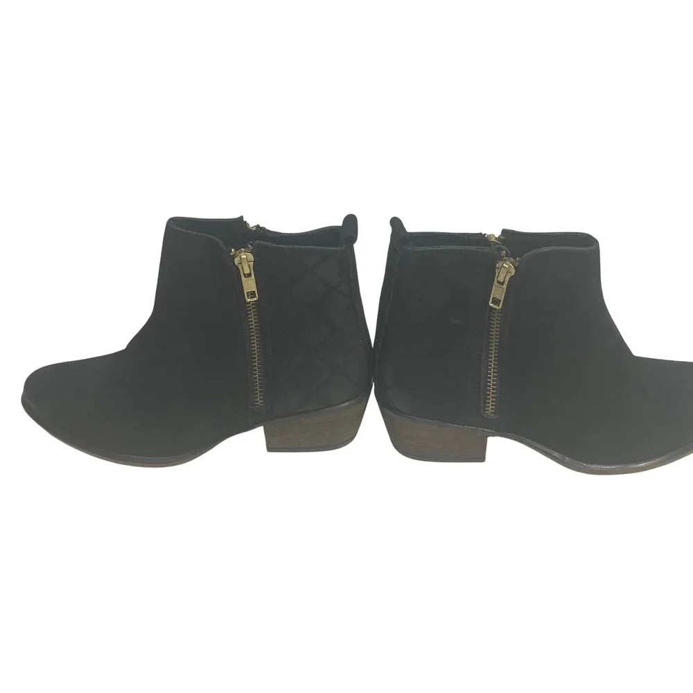Steve Madden NYRVANA Black Leather Quilted Ankle Booties Mens 5.5 Side Zip